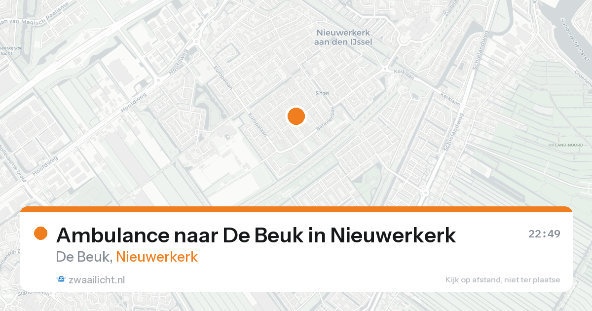 Ambulance naar De Beuk in Nieuwerkerk — 19 aug 2026