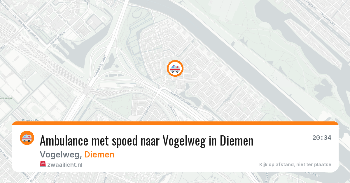 Ambulance met spoed naar Vogelweg in Diemen — 6 apr 2026