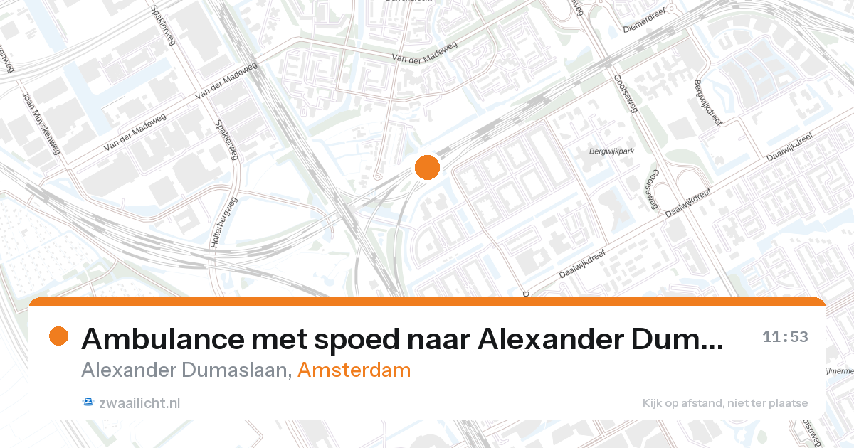 Ambulance met spoed naar Alexander Dumaslaan in Amsterdam — 28 aug 2026