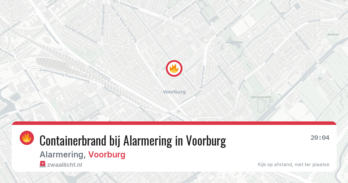 Containerbrand bij Alarmering in Voorburg — 20 mei 2026