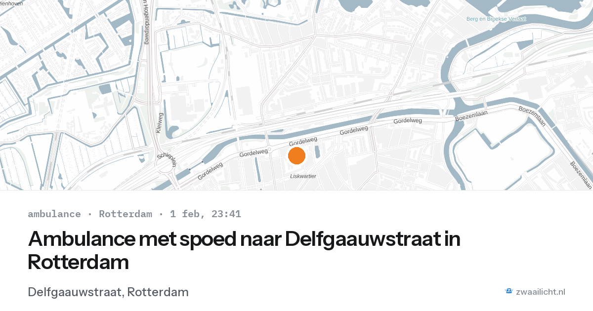 Ambulance met spoed naar Delfgaauwstraat in Rotterdam — 1 feb 2026
