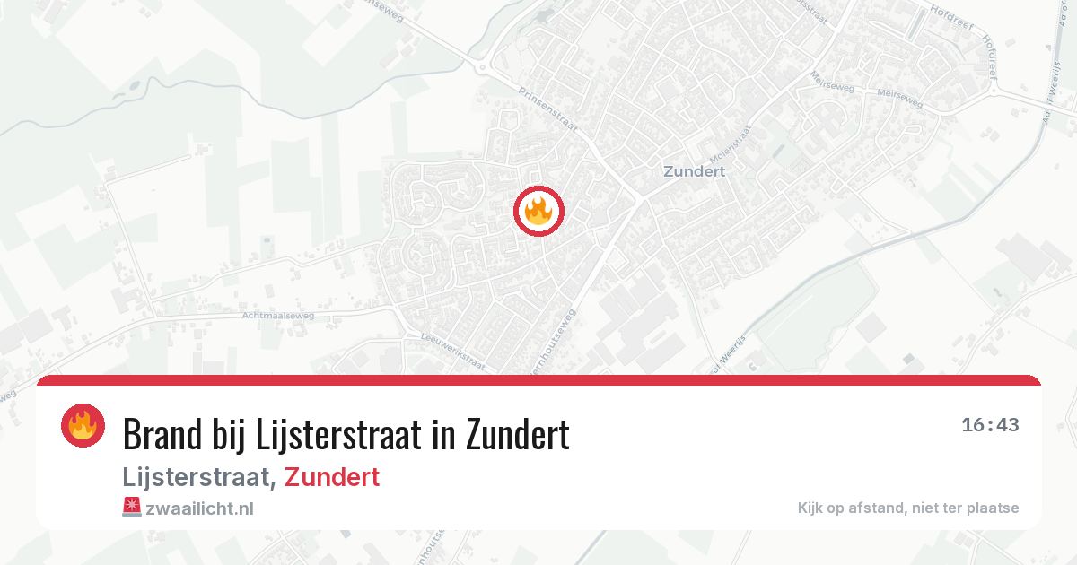 Brand bij Lijsterstraat in Zundert — 21 mrt 2026