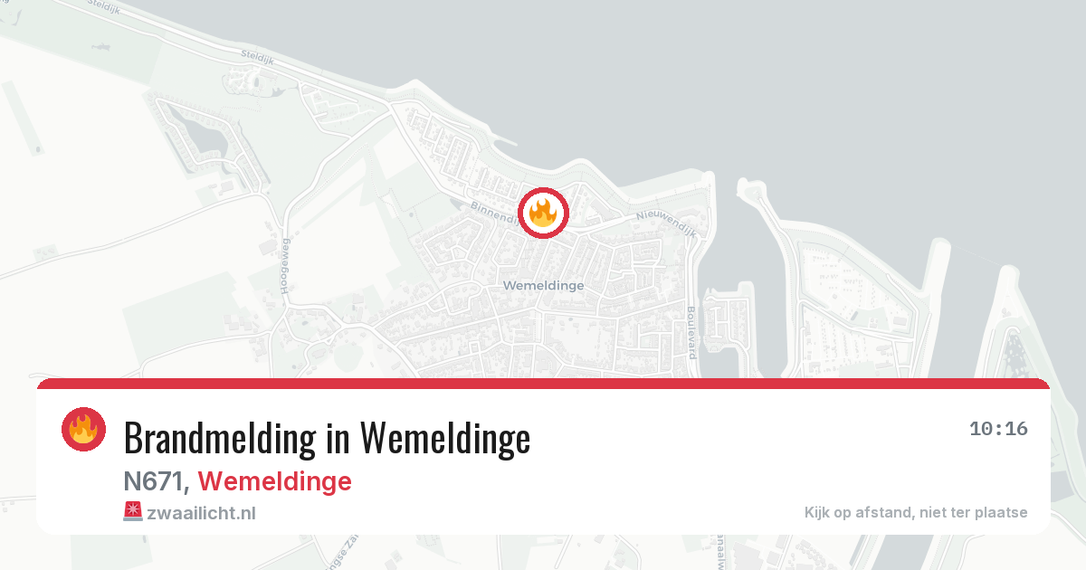 Brandmelding in Wemeldinge — 2 aug 2026