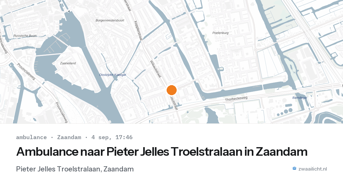 Ambulance naar Pieter Jelles Troelstralaan in Zaandam — 4 sep 2026