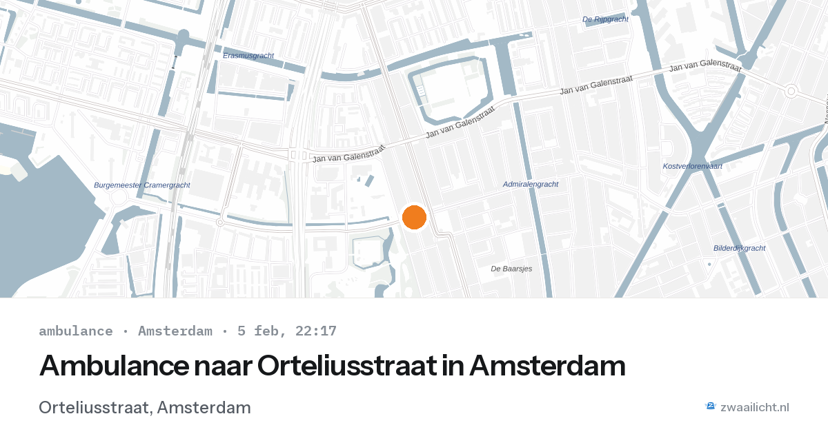 Ambulance naar Orteliusstraat in Amsterdam — 5 feb 2026
