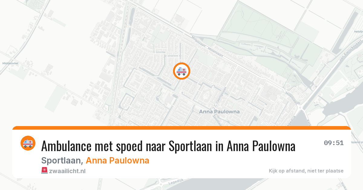 Ambulance met spoed naar Sportlaan in Anna Paulowna — 16 apr 2026