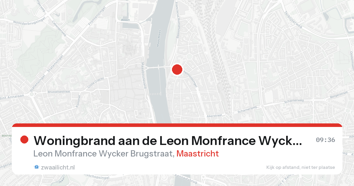 Woningbrand aan de Leon Monfrance Wycker Brugstraat in Maastricht — 31 jan 2026