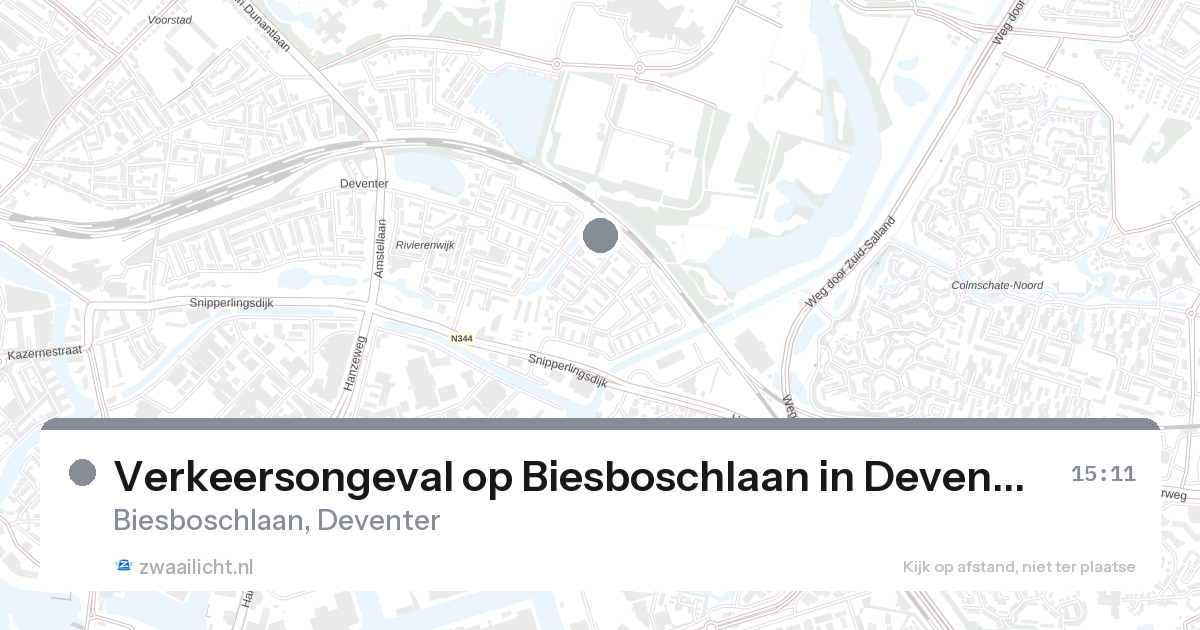 Verkeersongeval op Biesboschlaan in Deventer — 28 aug 2026