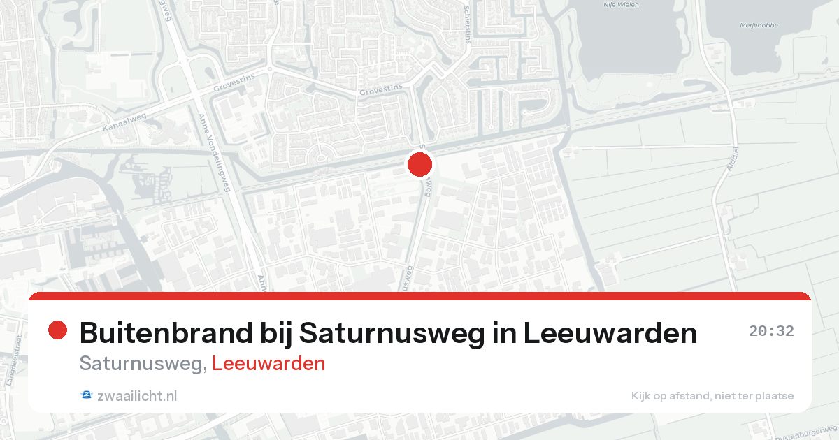 Buitenbrand bij Saturnusweg in Leeuwarden — 16 aug 2026