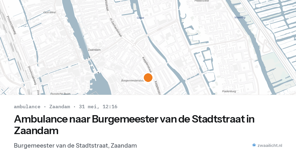 Ambulance naar Burgemeester van de Stadtstraat in Zaandam — 31 mei 2026