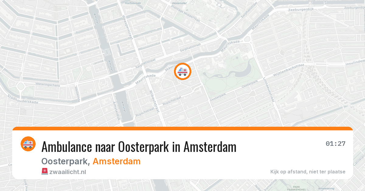 Ambulance naar Oosterpark in Amsterdam — 28 mrt 2026