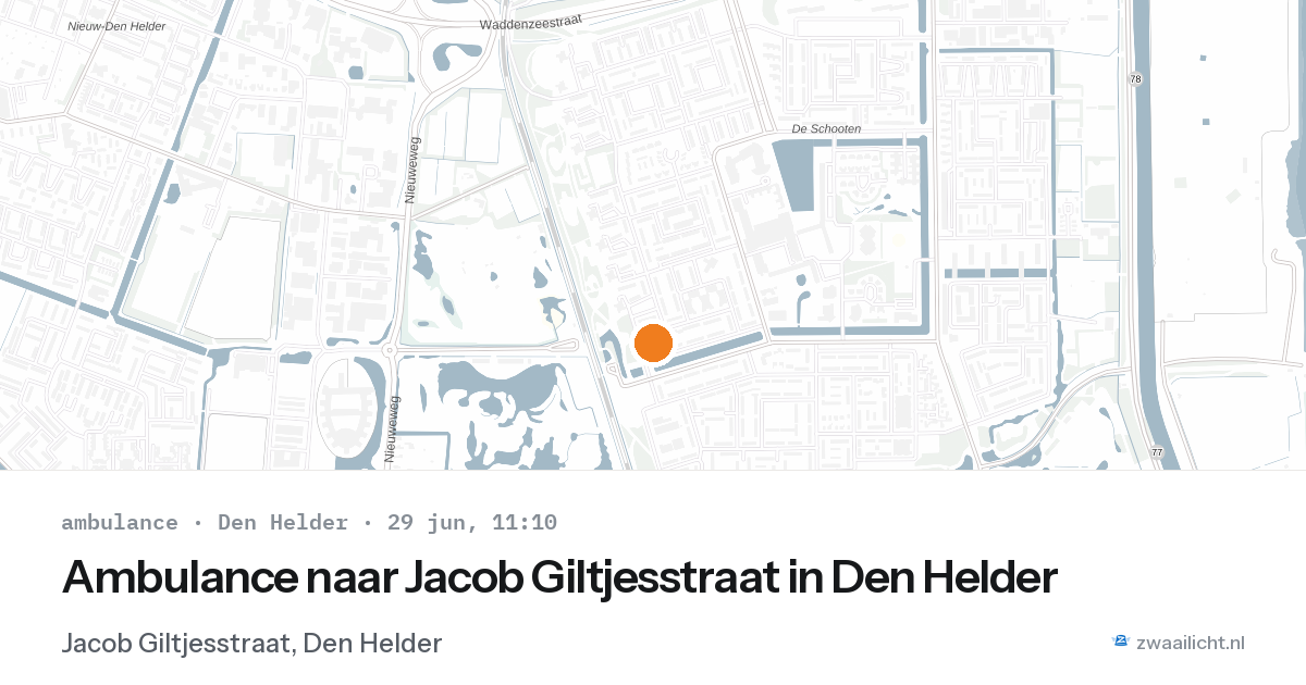 Ambulance naar Jacob Giltjesstraat in Den Helder — 29 jun 2026