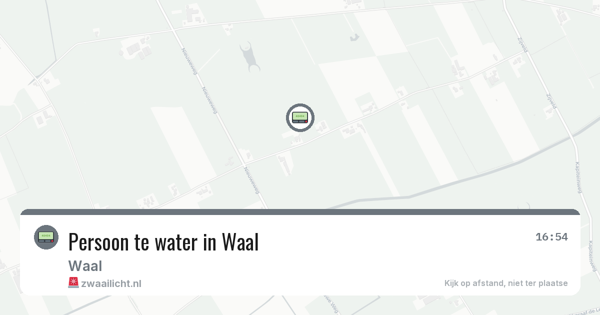 Persoon te water in Waal — 27 jun 2026