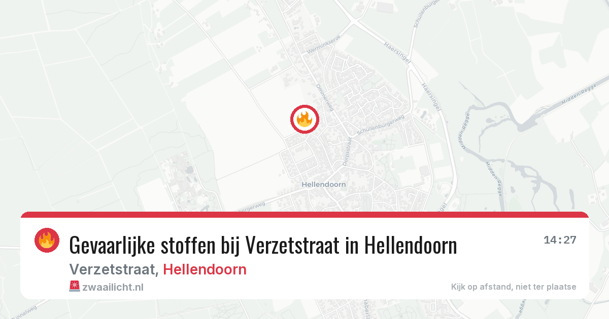 Gevaarlijke stoffen bij Verzetstraat in Hellendoorn — 7 mei 2026