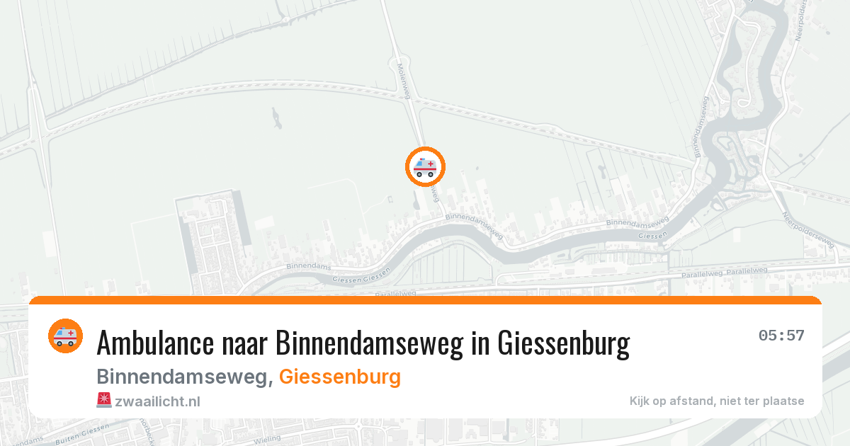 Ambulance naar Binnendamseweg in Giessenburg — 21 jun 2026