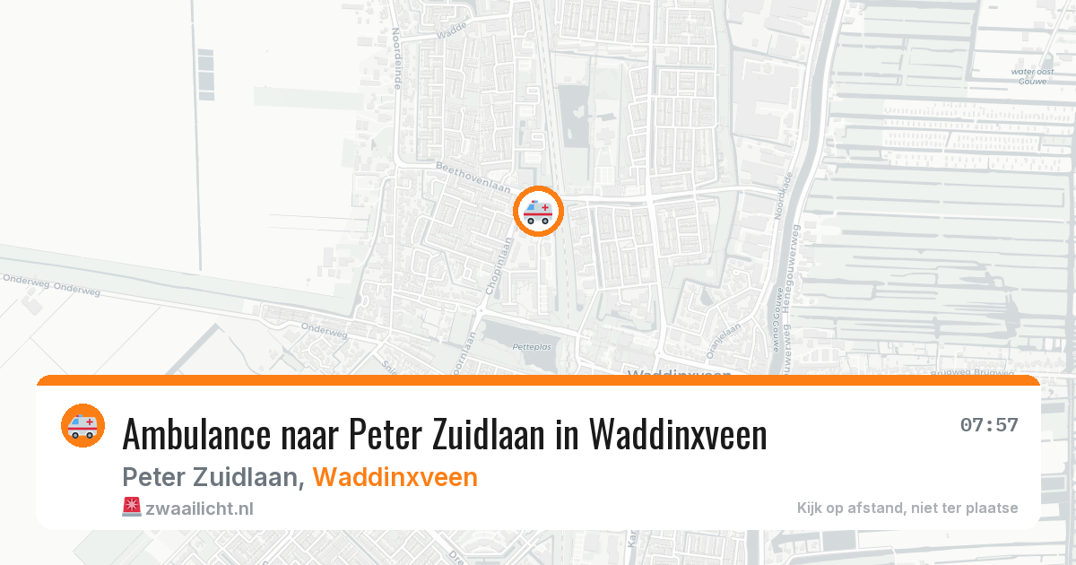 Ambulance naar Peter Zuidlaan in Waddinxveen — 4 jul 2026