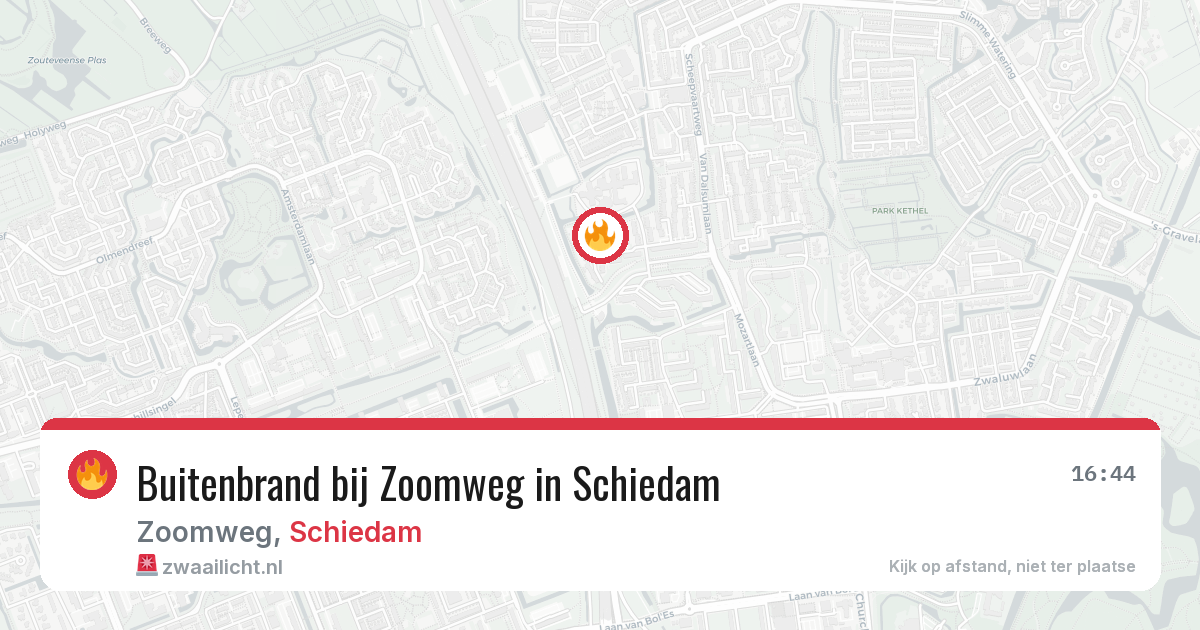 Buitenbrand bij Zoomweg in Schiedam — 19 jul 2026