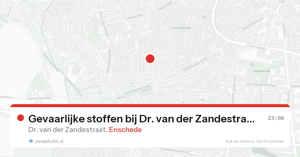 Gevaarlijke stoffen bij Dr. van der Zandestraat in Enschede — 21 aug 2026
