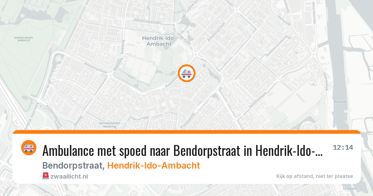 Ambulance met spoed naar Bendorpstraat in Hendrik-Ido-Ambacht — 29 mei 2026