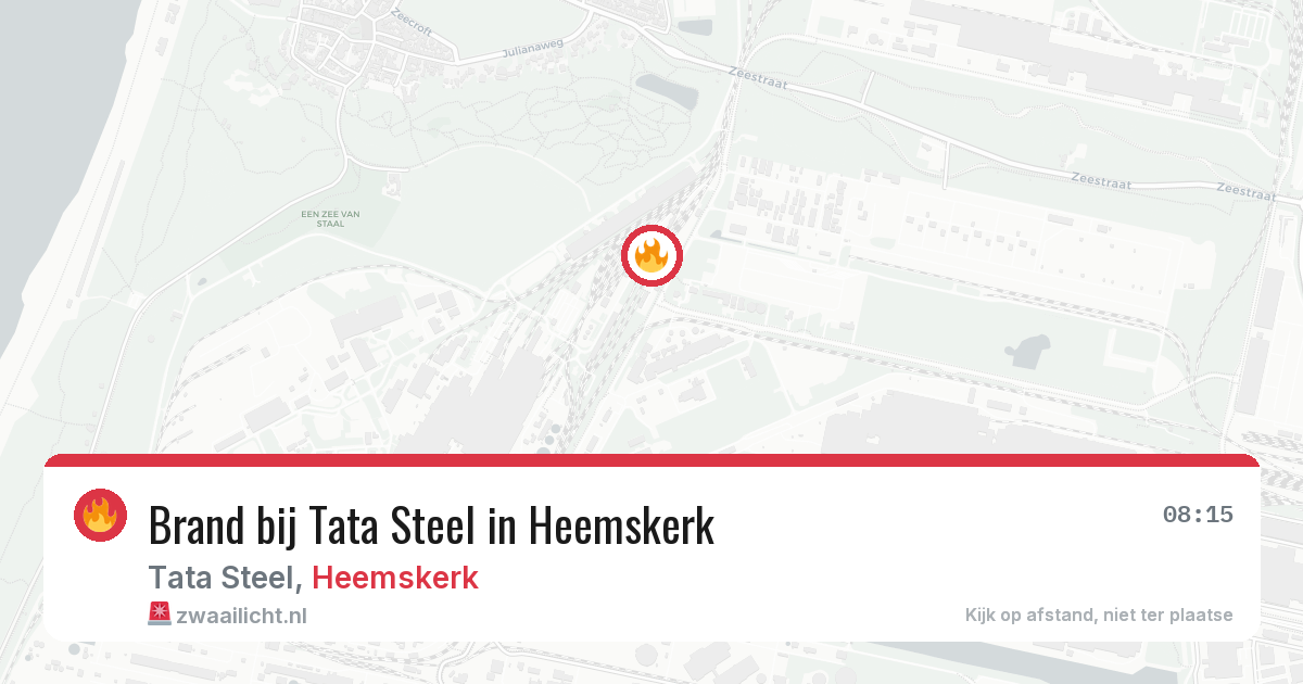 Brand bij Tata Steel in Heemskerk — 29 jul 2026