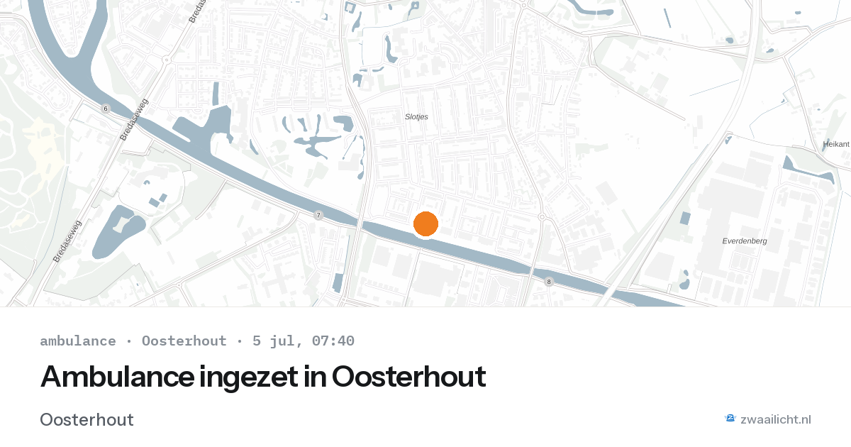 Ambulance ingezet in Oosterhout — 5 jul 2026