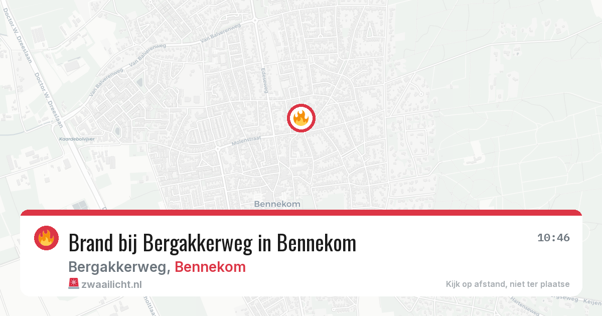 Brand bij Bergakkerweg in Bennekom — 14 aug 2026