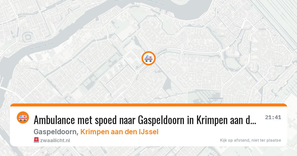 Ambulance met spoed naar Gaspeldoorn in Krimpen aan den IJssel — 9 mei 2026