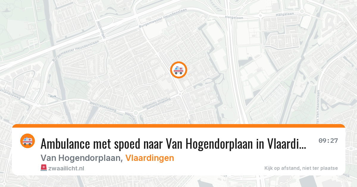 Ambulance met spoed naar Van Hogendorplaan in Vlaardingen — 13 aug 2026