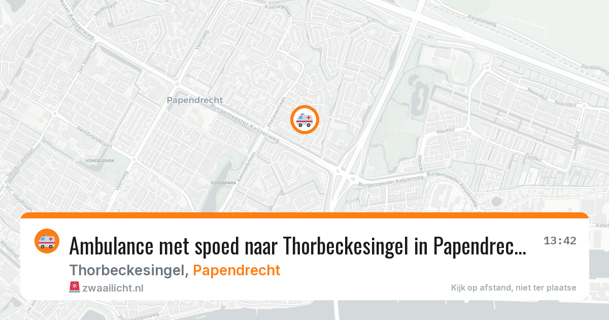 Ambulance met spoed naar Thorbeckesingel in Papendrecht — 19 mei 2026