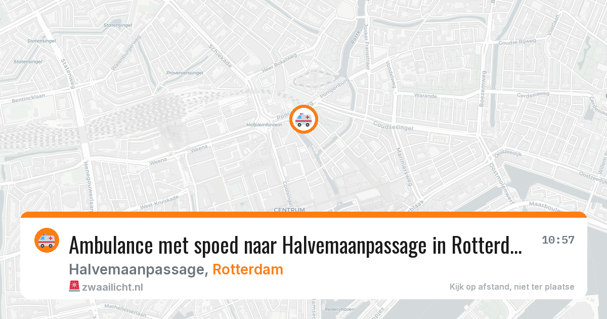 Ambulance met spoed naar Halvemaanpassage in Rotterdam — 24 mrt 2026