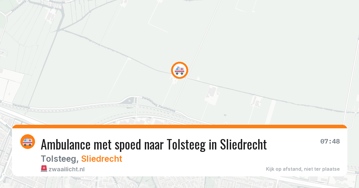 Ambulance met spoed naar Tolsteeg in Sliedrecht — 27 mei 2026