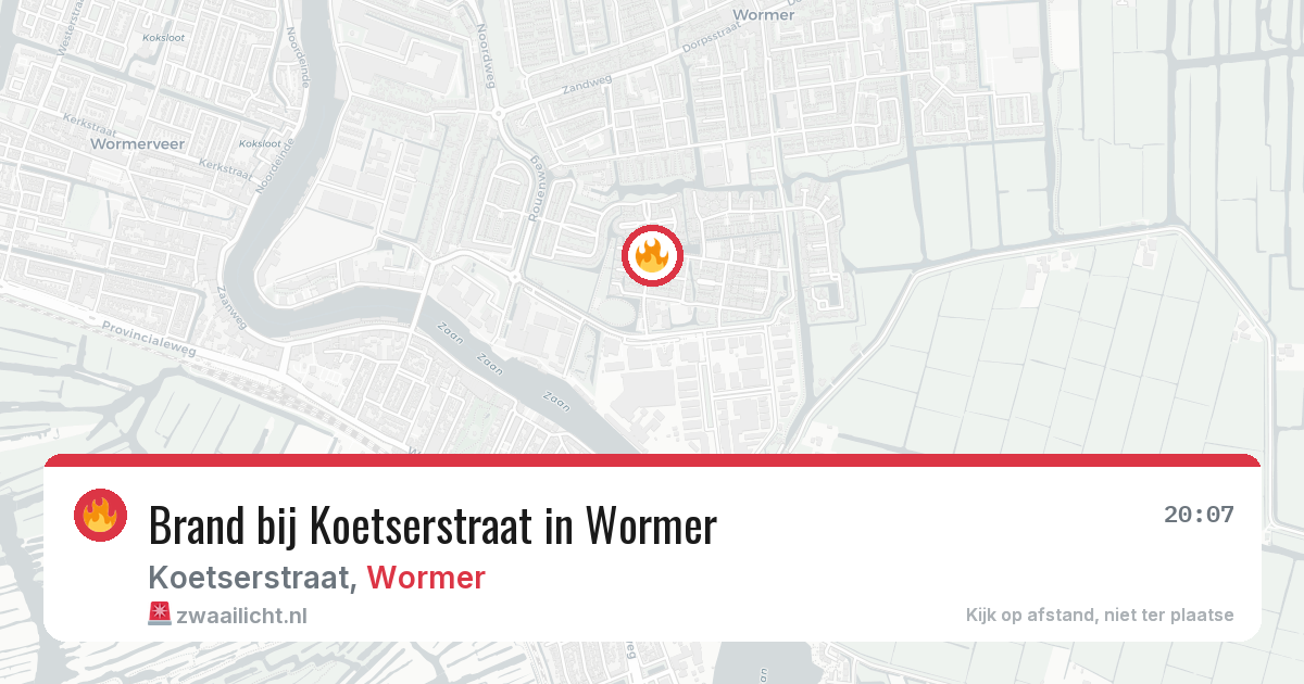 Brand bij Koetserstraat in Wormer — 22 jun 2026