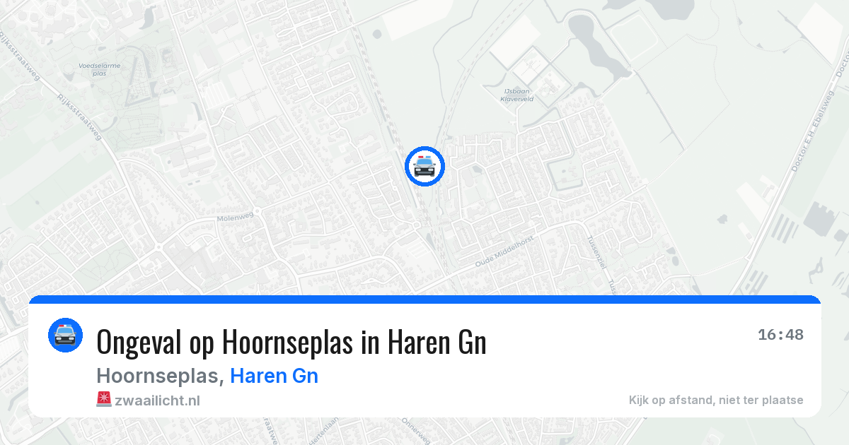 Ongeval op Hoornseplas in Haren Gn — 21 jun 2026