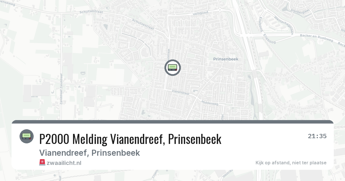P2000 Melding Vianendreef, Prinsenbeek — 21 mei 2026