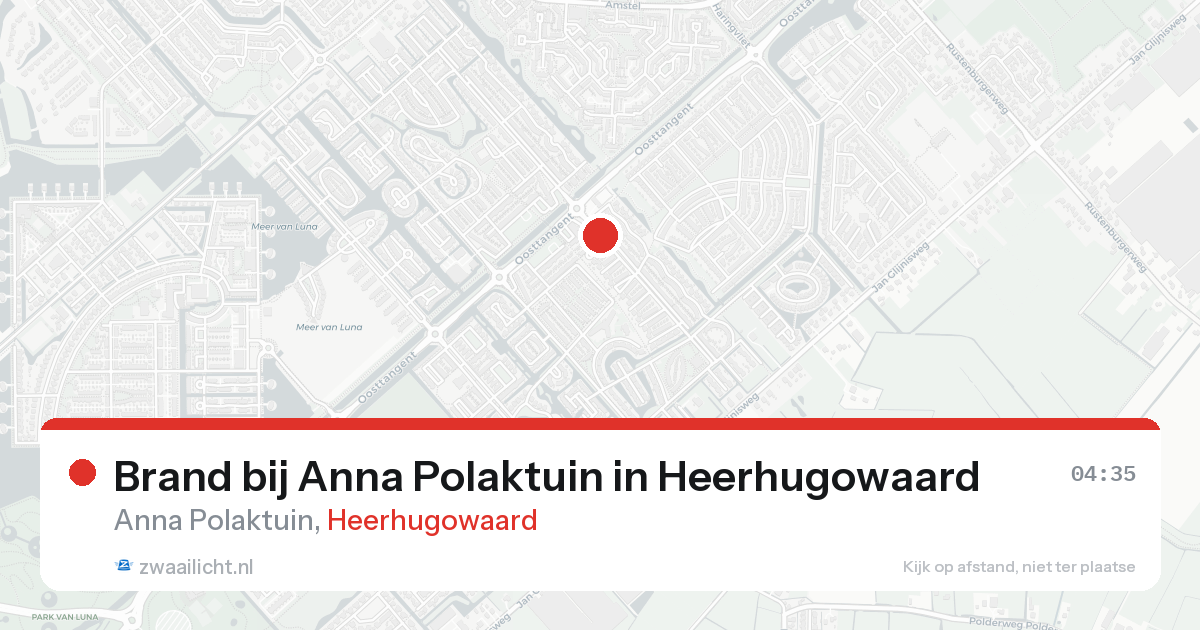 Brand bij Anna Polaktuin in Heerhugowaard — 23 aug 2026