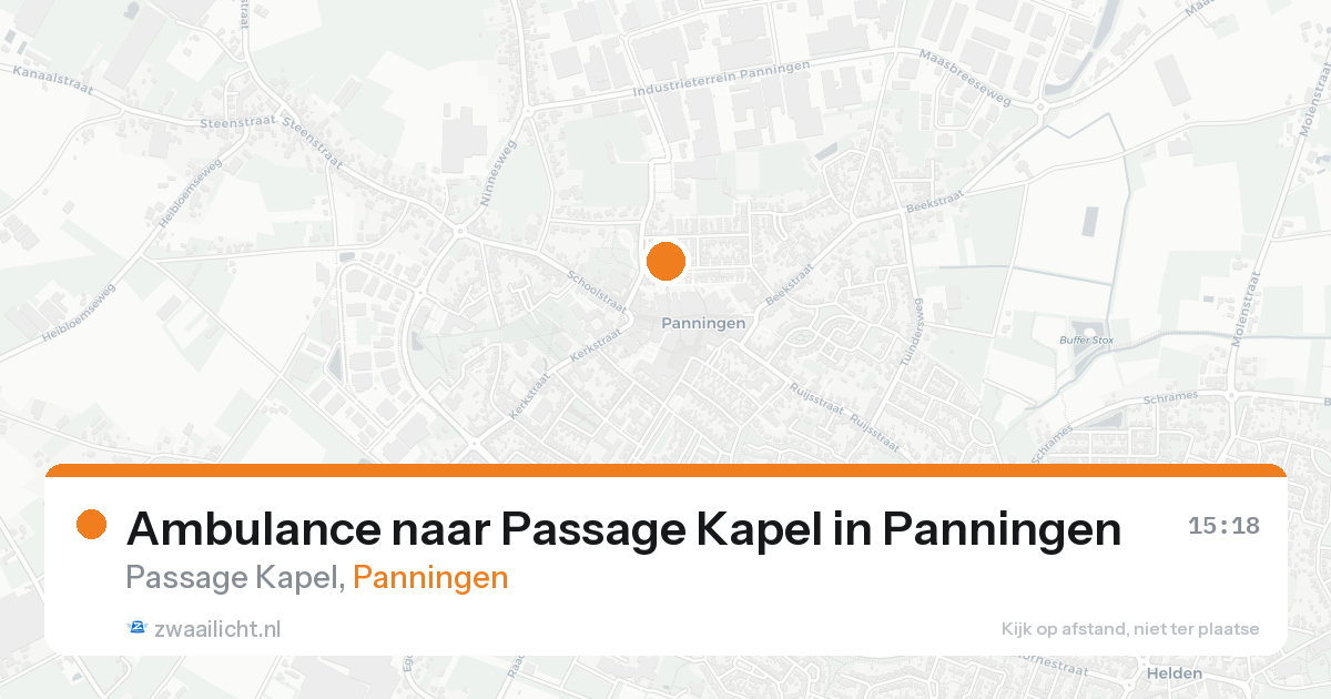 Ambulance naar Passage Kapel in Panningen — 19 aug 2026