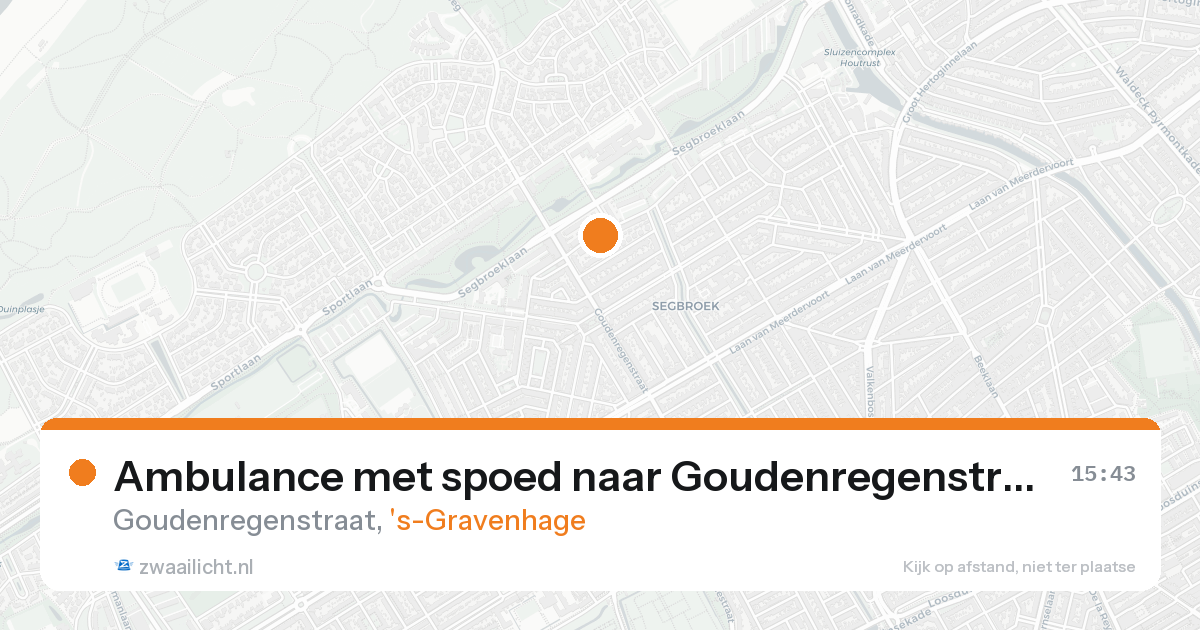 Ambulance met spoed naar Goudenregenstraat in 's-Gravenhage — 8 mei 2026