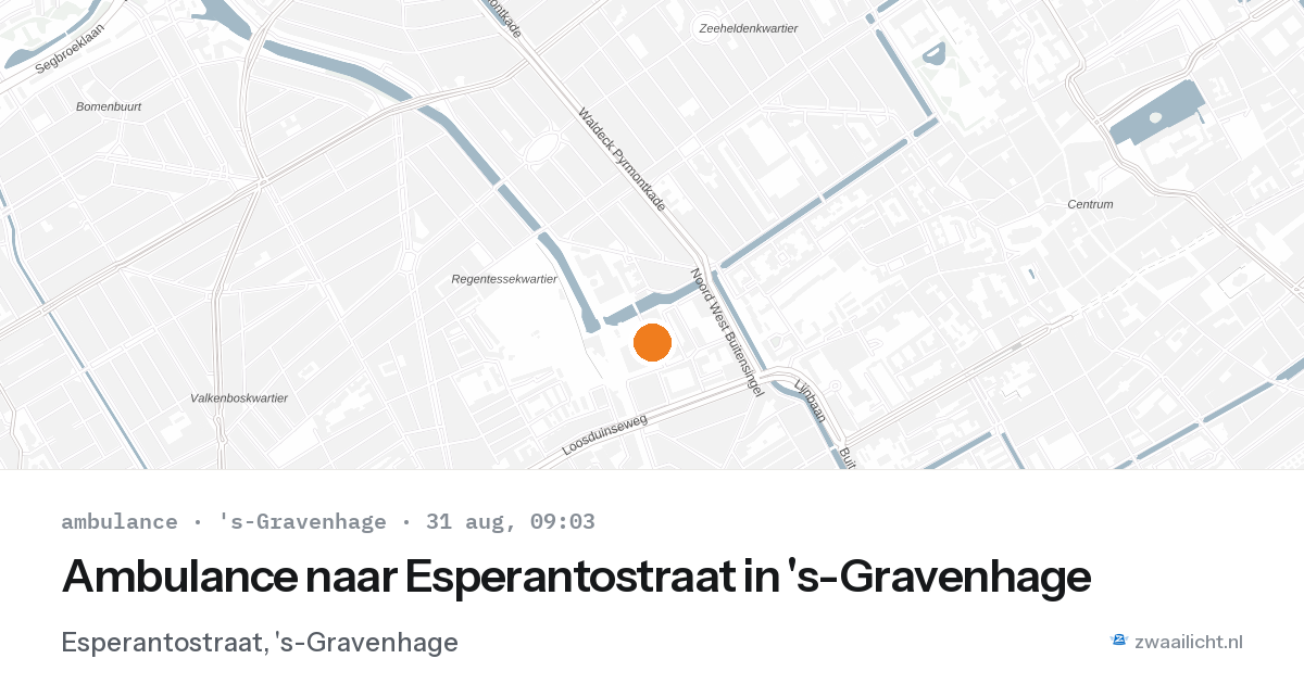 Ambulance naar Esperantostraat in 's-Gravenhage — 31 aug 2026