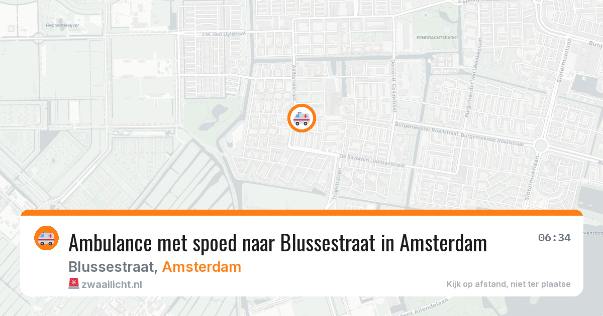 Ambulance met spoed naar Blussestraat in Amsterdam — 15 mei 2026