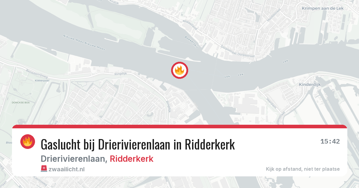 Gaslucht bij Drierivierenlaan in Ridderkerk — 25 mei 2026