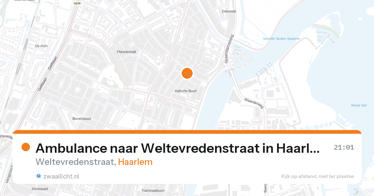Ambulance naar Weltevredenstraat in Haarlem — 28 aug 2026