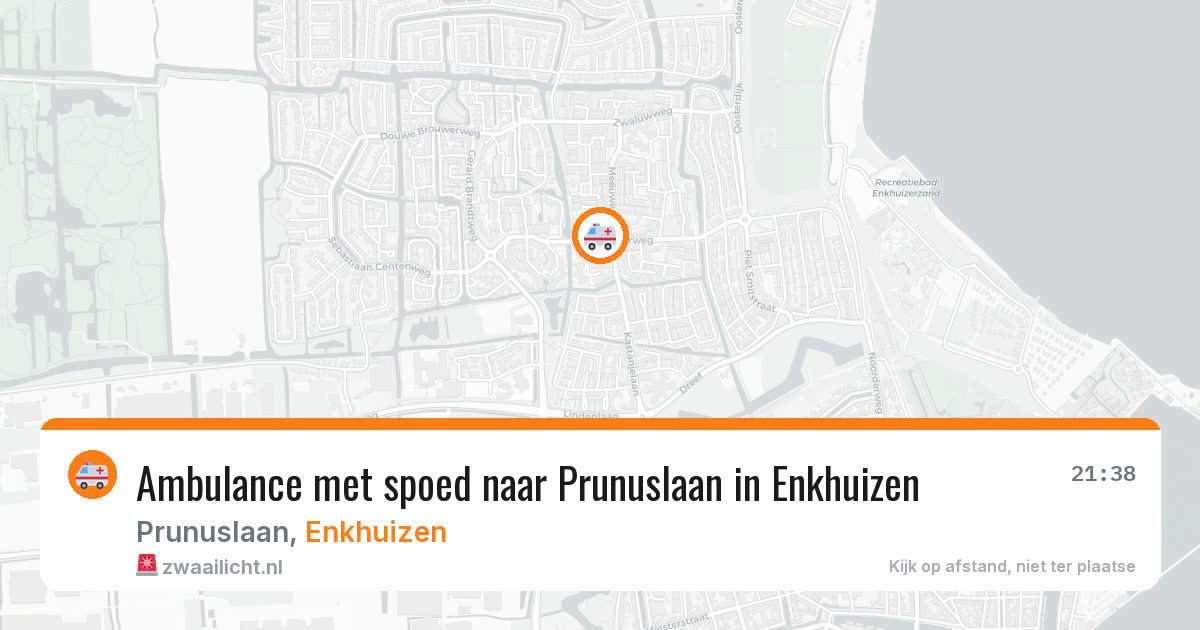 Ambulance met spoed naar Prunuslaan in Enkhuizen — 6 aug 2026