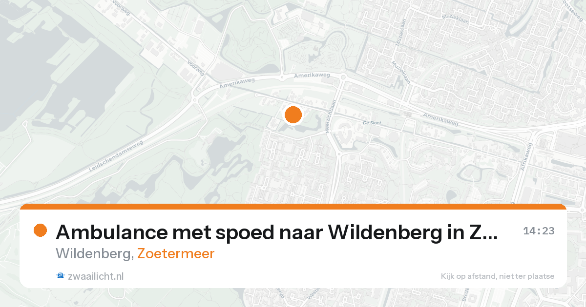 Ambulance met spoed naar Wildenberg in Zoetermeer — 24 aug 2026