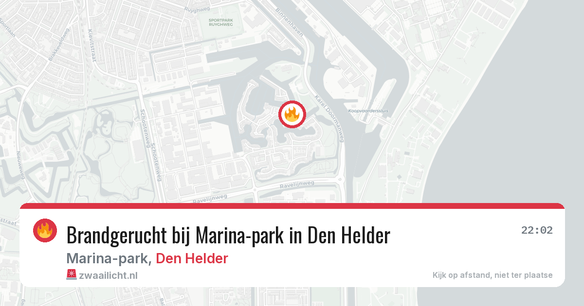 Brandgerucht bij Marina-park in Den Helder — 8 jul 2026