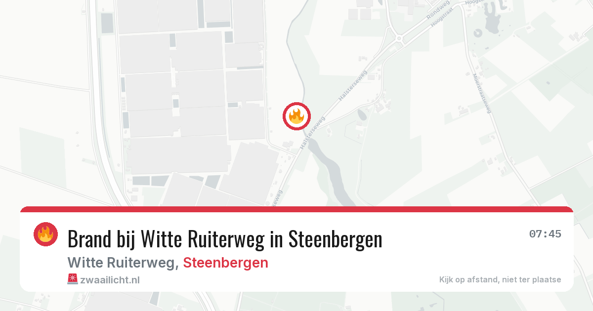 Brand bij Witte Ruiterweg in Steenbergen — 10 aug 2026