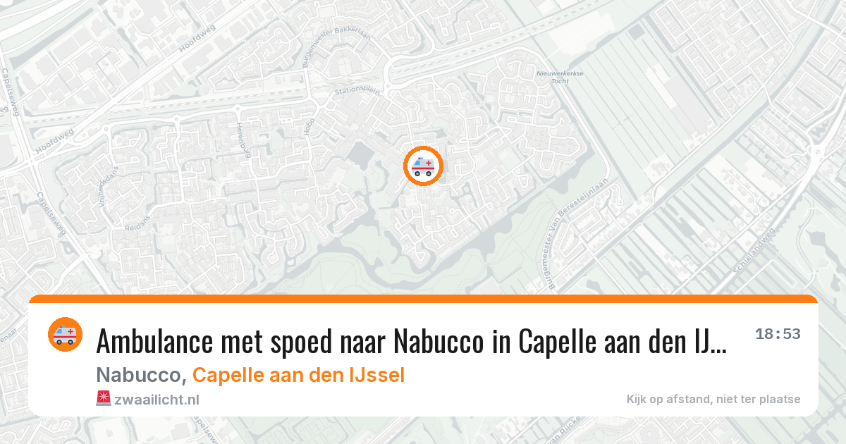 Ambulance met spoed naar Nabucco in Capelle aan den IJssel — 28 mei 2026