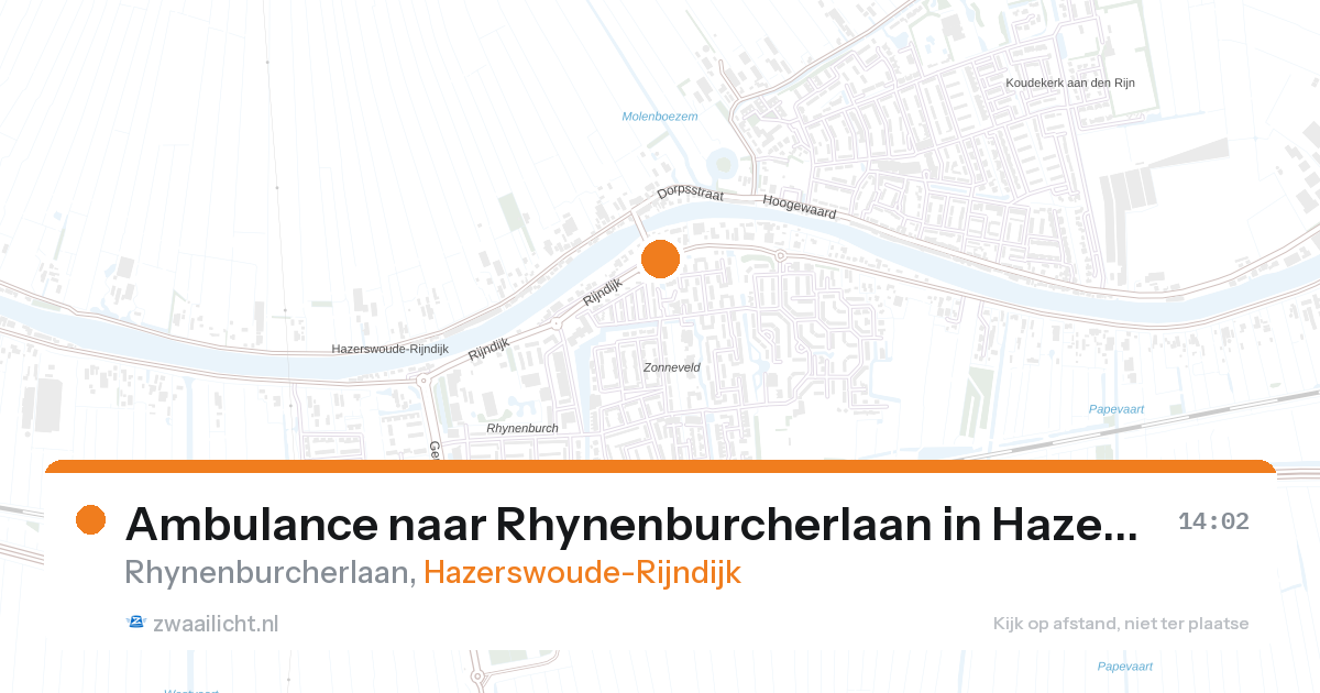 Ambulance naar Rhynenburcherlaan in Hazerswoude-Rijndijk — 25 aug 2026
