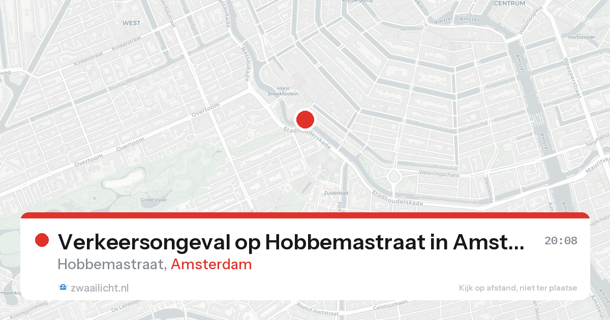Verkeersongeval op Hobbemastraat in Amsterdam — 17 aug 2026