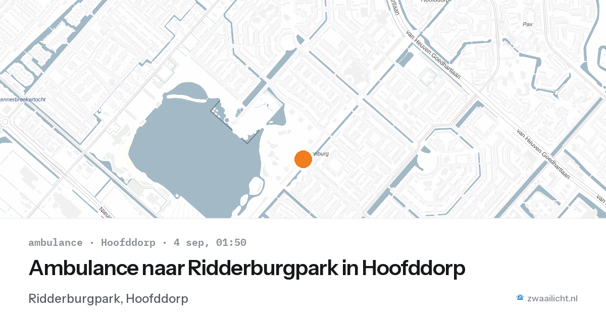 Ambulance naar Ridderburgpark in Hoofddorp — 3 sep 2026
