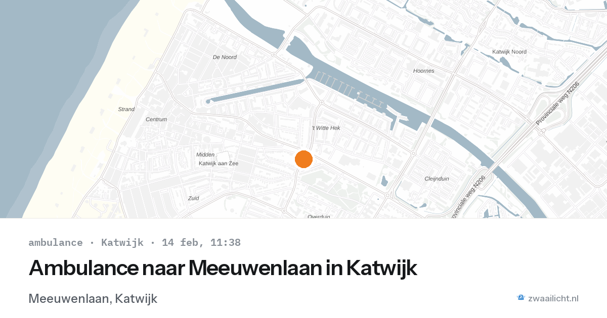 Ambulance naar Meeuwenlaan in Katwijk — 14 feb 2026